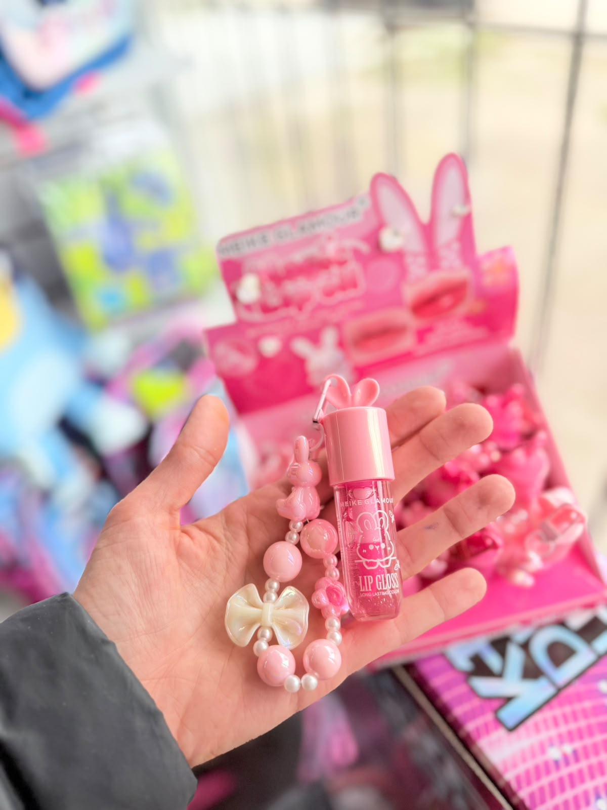 Lip Gloss conejito con llavero 2