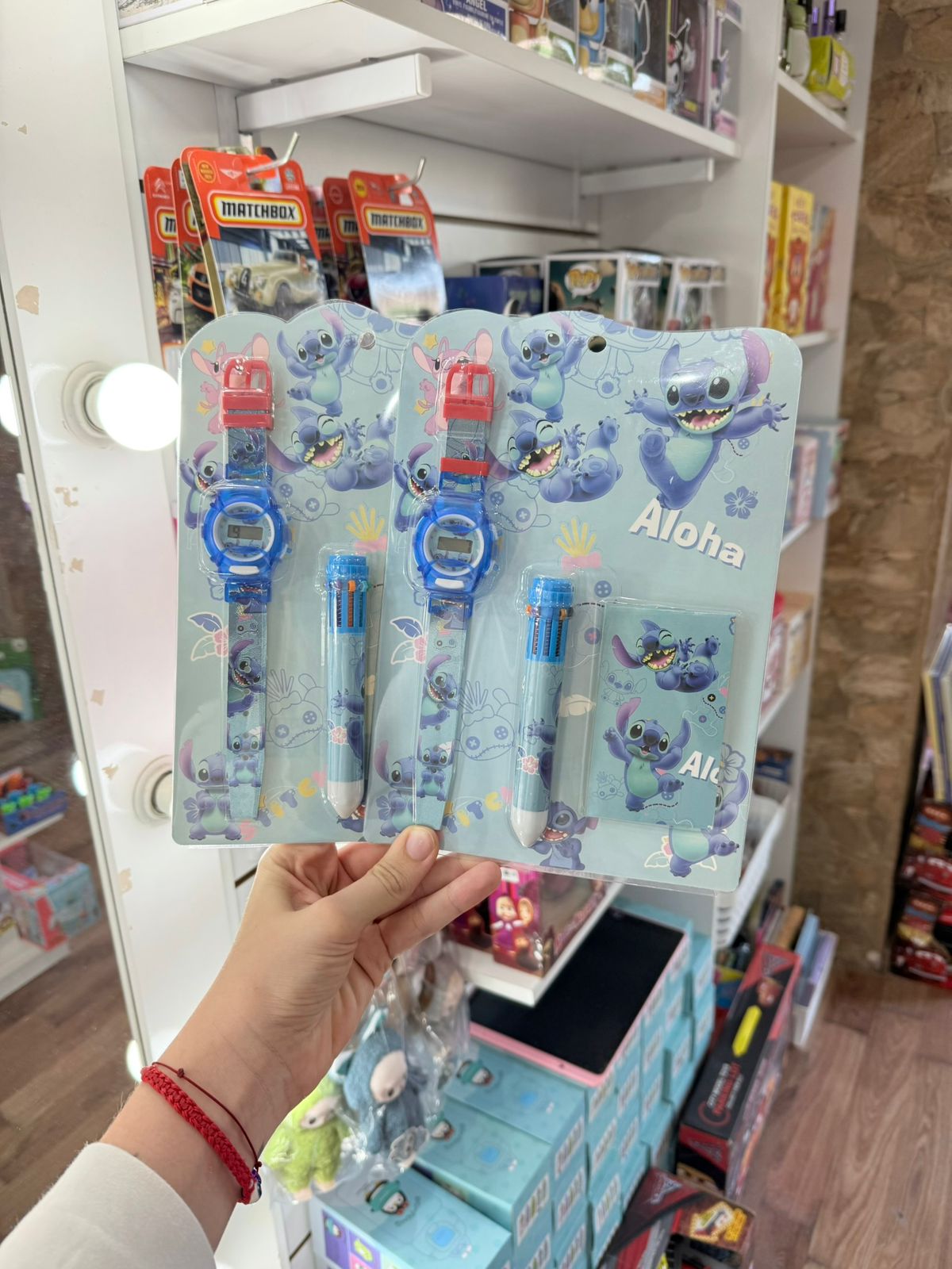reloj stitch con accesorios