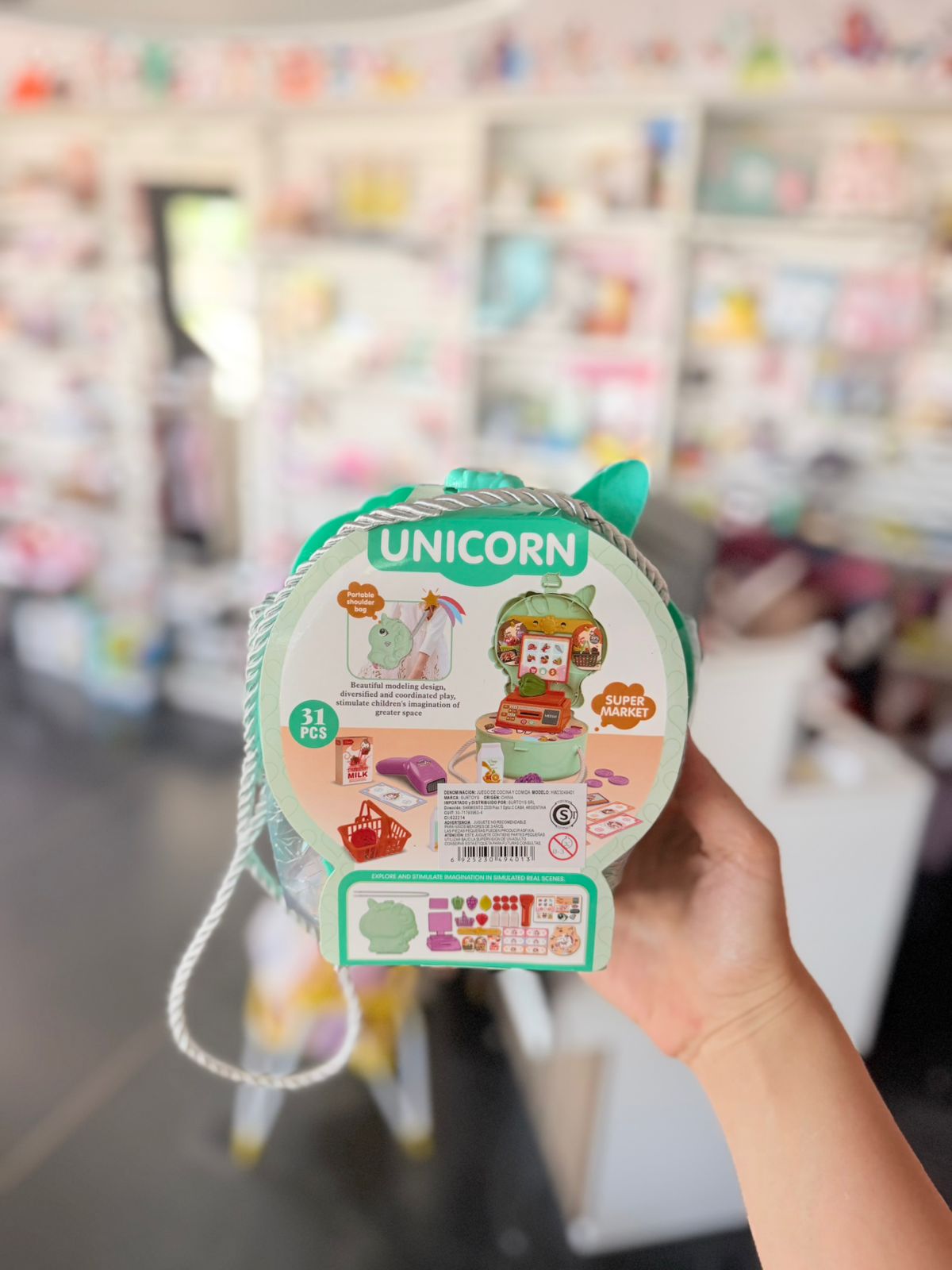 Valija supermercado unicornio
